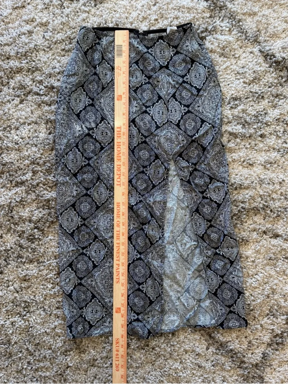 NWT Windsor Challis Boho‎ Slit Midi Skirt - Black & White Medallion - Small